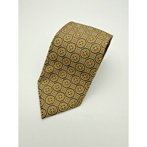 Bergamo New York Tie Mens Geometric Hexagon Pattern Silk Look Classic Necktie‎